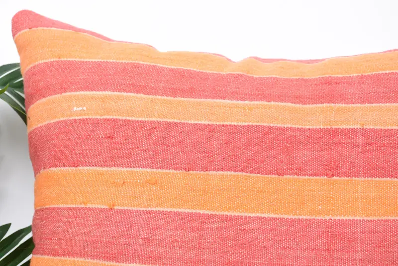 Vintage Kilim Pillow, Bright Cushion Cover, Boho Pillow Sham Cover, Decorative Pillow Cover, Cushion Case, Kilim Cushion Sham, 24x24 Red Pillow Case - 2