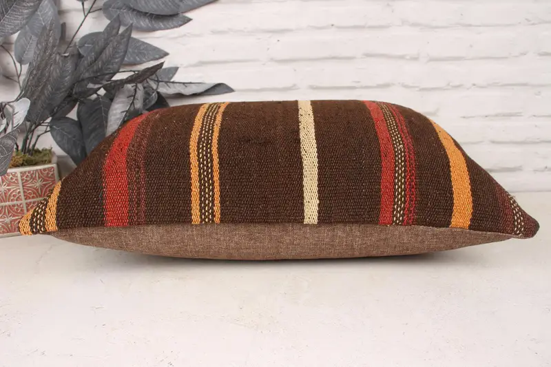 16x24 Orange Pillow Case, Turkish Pillow, Handmade Kilim Cushion, Toss Pillow Case, Tribal Cushion, Kilim Cushion Sham, Cushion - 5