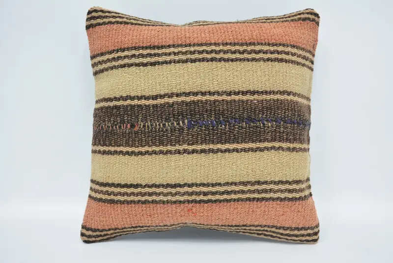 Cushion, Vintage Kilim Pillow, 12x12 Beige Cushion, Sofa Cushion Case, Outdoor Patio Cushion Cover, Kilim Pillow Cover, Vintage Kilim Throw Pillow - 1