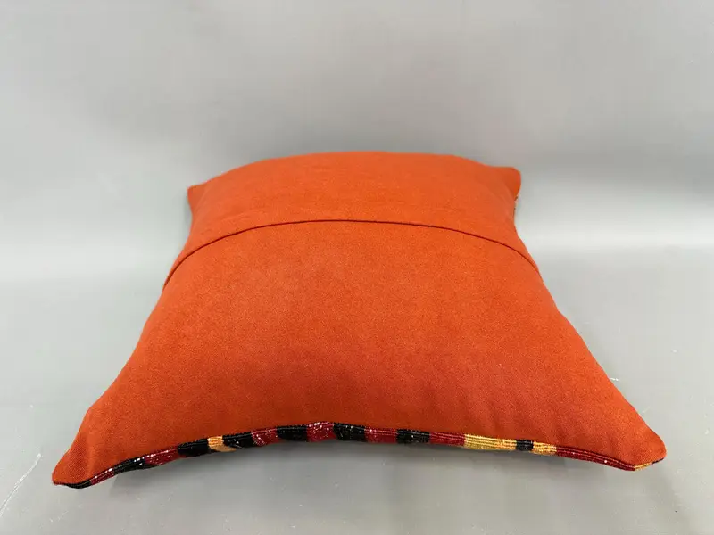 Nomadic Pillow Case, Turkish Kilim Pillow, Vintage Throw Cushion, Ethnical Kilim Rug Pillow, 18x18 Red Cushion Case, Home Decor Pillow, Pillow Sham - 7