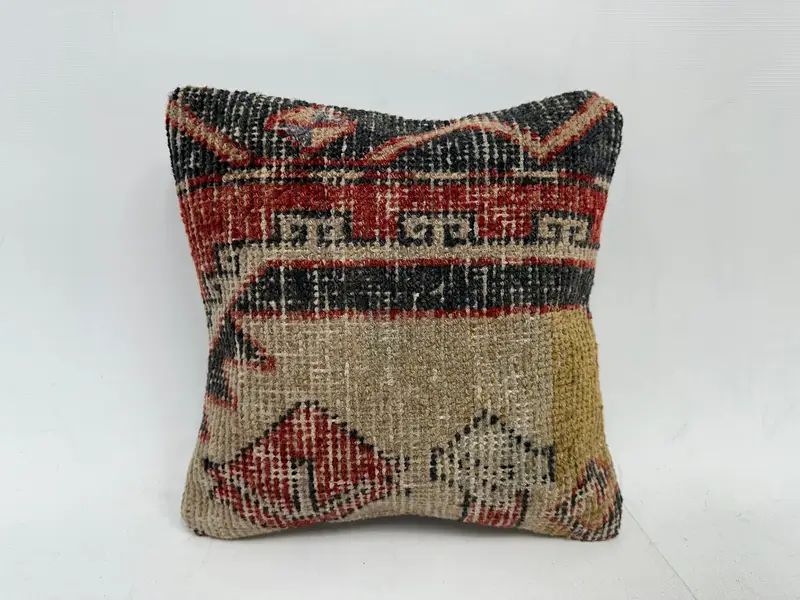 Southwestern Embroidered Pillow, 12x12 Inches Decorative Pillow - 1