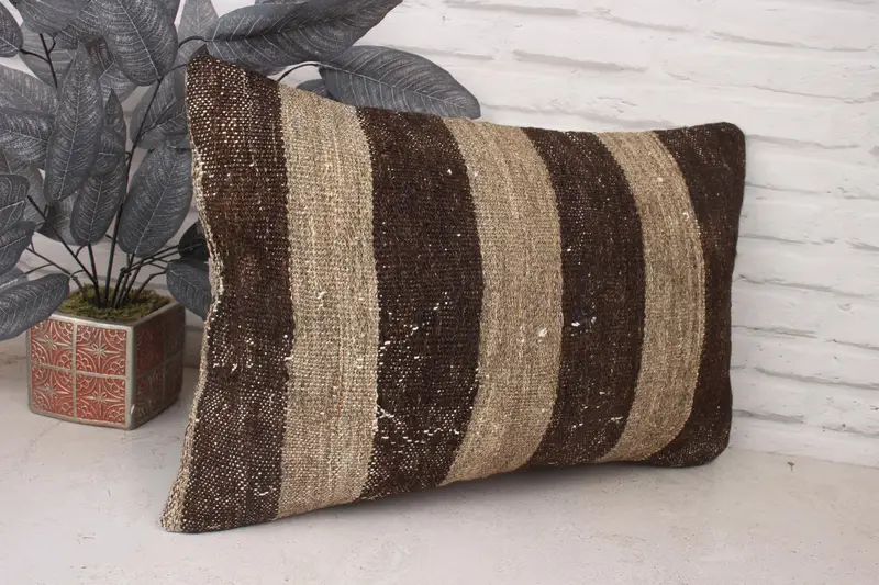Home Decor Pillow, Pillow Case, 16x24 Brown Pillow Cover, Christmas Cushion Case, Bohemian Cushion Pillow, Gift Pillow, Turkish Pillow - 3