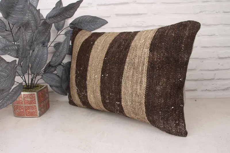 Home Decor Pillow, Pillow Case, 16x24 Brown Pillow Cover, Christmas Cushion Case, Bohemian Cushion Pillow, Gift Pillow, Turkish Pillow - 4