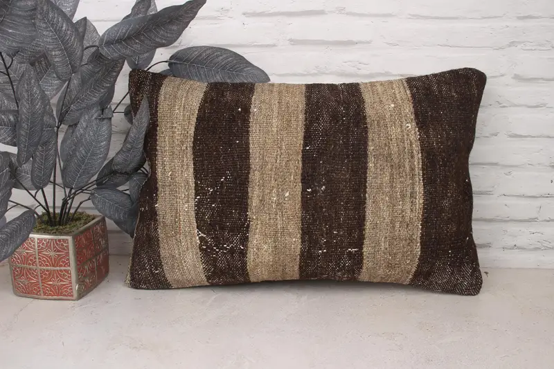 Home Decor Pillow, Pillow Case, 16x24 Brown Pillow Cover, Christmas Cushion Case, Bohemian Cushion Pillow, Gift Pillow, Turkish Pillow - 1