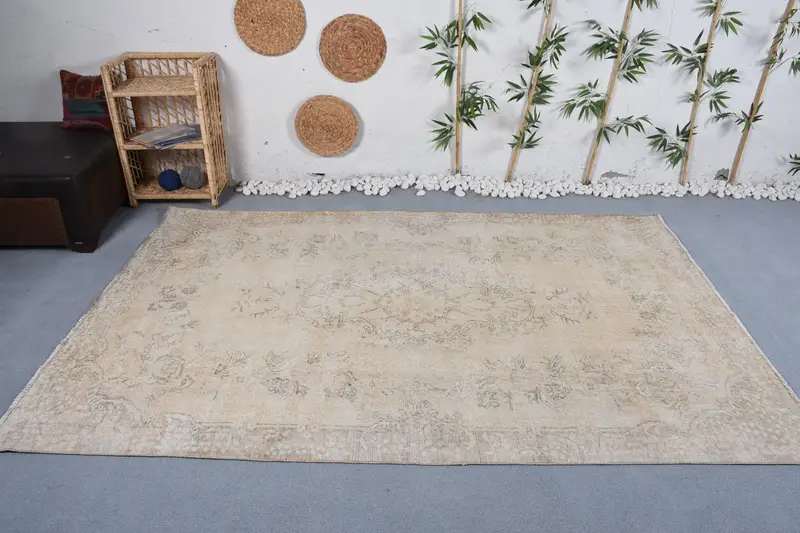 Alfombra Elegante Beige y Marrón 1,8x2,5m Floral y Geométrica