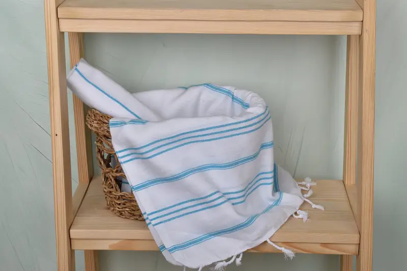 Personalized Turkish Towel, Small Bath Towels, Beach Theme Wedding Gift, Bridesmaid Gifts, Personalized Kitchen Towel, 40x24 Cotton Striped Towel - 4