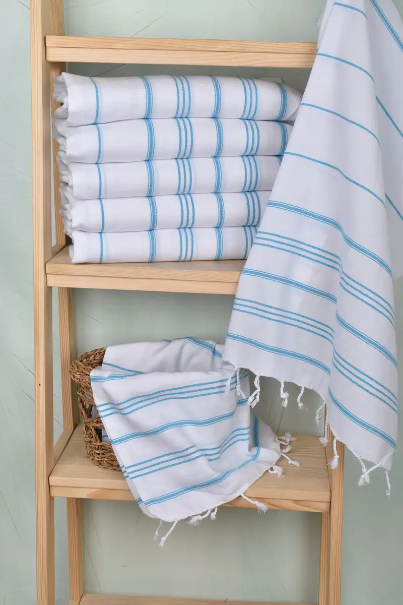 Personalized Turkish Towel, Small Bath Towels, Beach Theme Wedding Gift, Bridesmaid Gifts, Personalized Kitchen Towel, 40x24 Cotton Striped Towel - 3