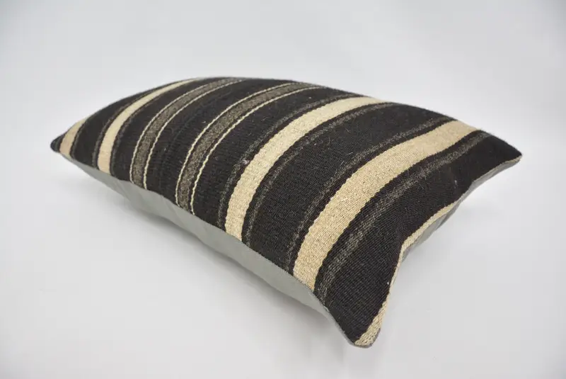 Turkish Pillow, Turkish Corner Pillow Cover, Authentic Cushion Cover, 16x24 Brown Pillow Sham, Boho Pillow, Pillow Case, Vintage Kilim Pillow - 6