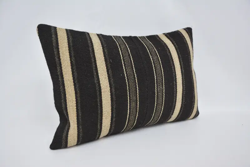 Turkish Pillow, Turkish Corner Pillow Cover, Authentic Cushion Cover, 16x24 Brown Pillow Sham, Boho Pillow, Pillow Case, Vintage Kilim Pillow - 3