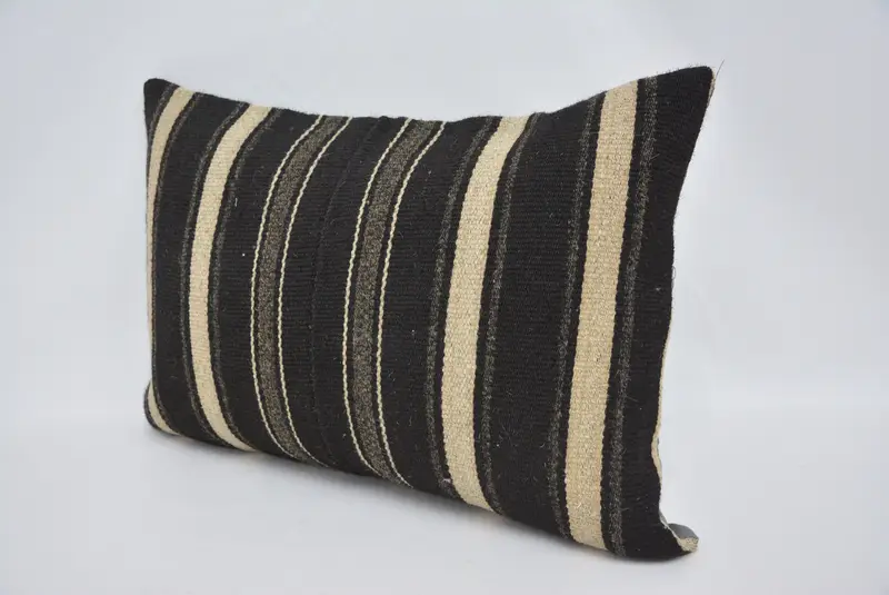 Turkish Pillow, Turkish Corner Pillow Cover, Authentic Cushion Cover, 16x24 Brown Pillow Sham, Boho Pillow, Pillow Case, Vintage Kilim Pillow - 4