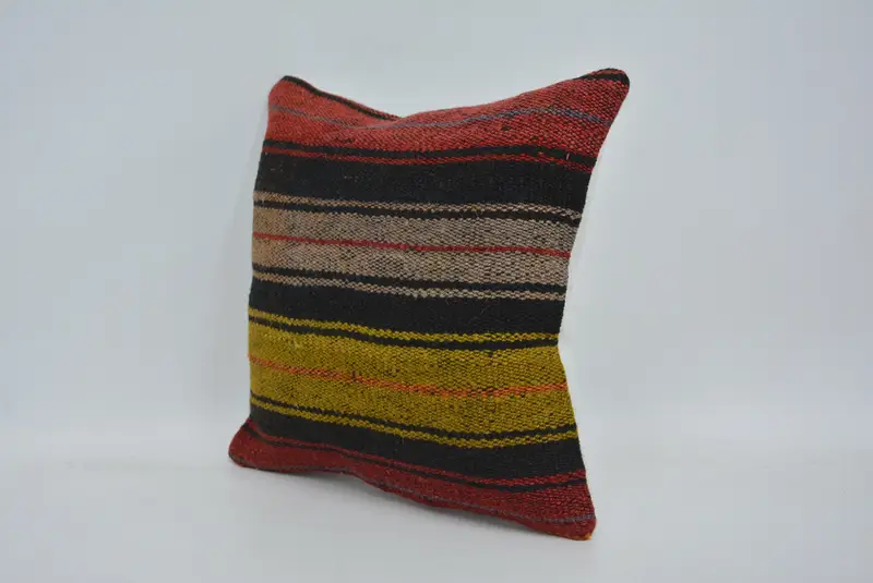 Boho Pillow, 12x12 Brown Pillow, Pillow Sham, Customized Cushion Cover, Handwoven Pillow Cover Pillow, Handmade Kilim Cushion, Turkish Kilim Pillow - 4