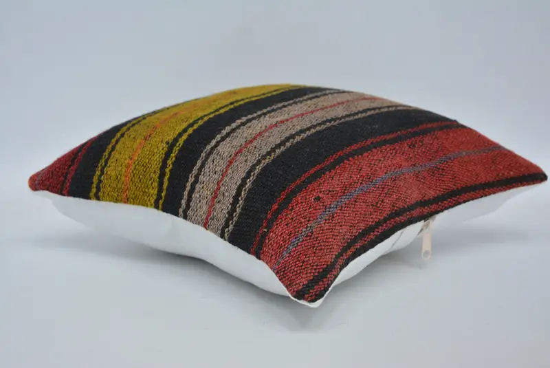 Boho Pillow, 12x12 Brown Pillow, Pillow Sham, Customized Cushion Cover, Handwoven Pillow Cover Pillow, Handmade Kilim Cushion, Turkish Kilim Pillow - 6