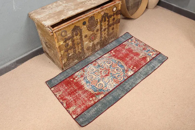 Alfombra del suroeste roja y verde, decoración elegante de 2x3 pies