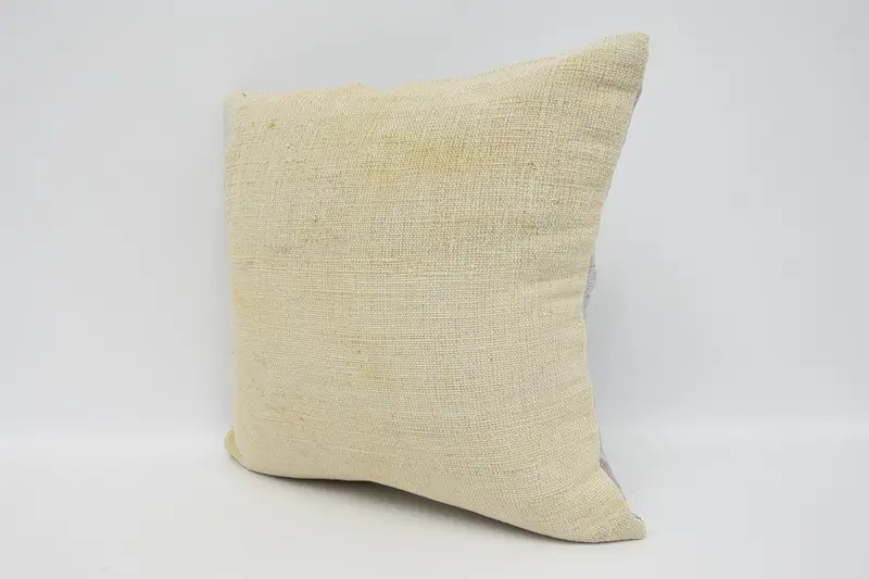 Handmade Kilim Cushion, Pillow for Couch, Oriental Pillow Cover, 16x16 Beige Pillow Case, Cushion Cover, Throw Kilim Pillow - 4