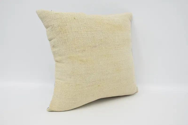 Handmade Kilim Cushion, Pillow for Couch, Oriental Pillow Cover, 16x16 Beige Pillow Case, Cushion Cover, Throw Kilim Pillow - 3