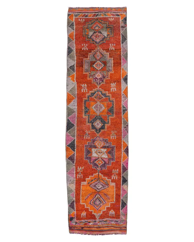 Canlı Turuncu Halı, 2,8x10,8 ft Sağlam Konfor