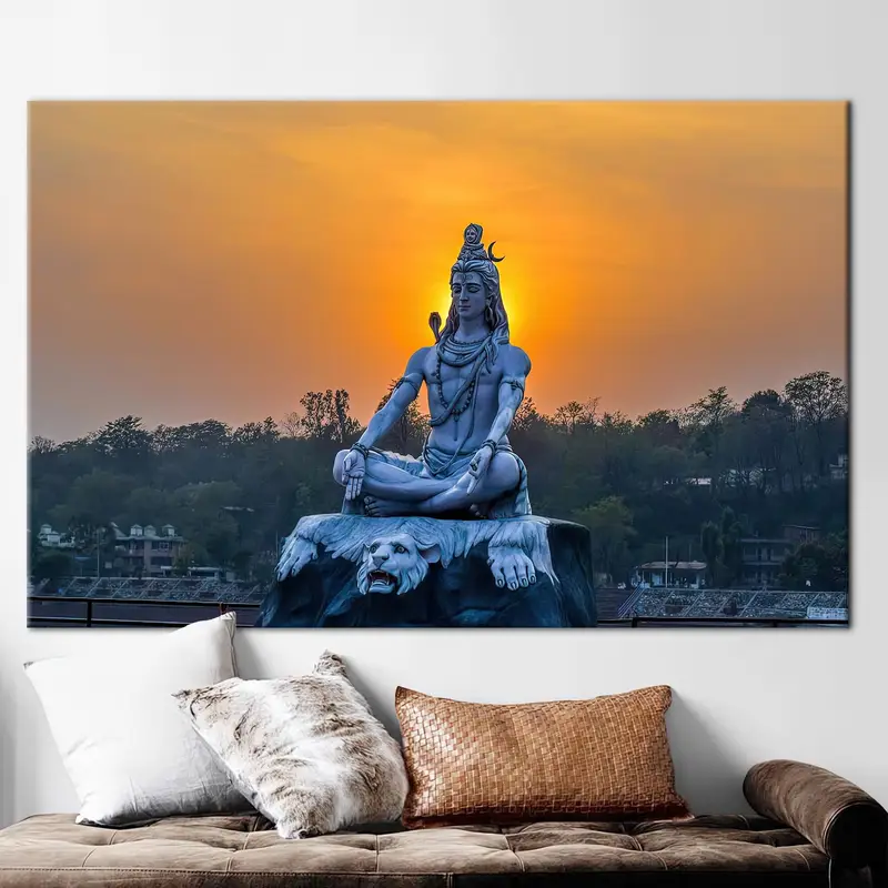 Elegant Buddha Sunset Canvas: Spiritual Serenity Art Print
