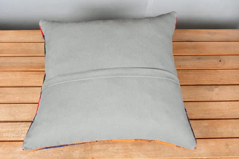 Turkish Kilim Pillow, 18x18 Red Cushion, Ethnic Throw Pillow Sham, Pillow, Pillow for Sofa, Crochet Pattern Pillow, Home Decor Pillow - 5