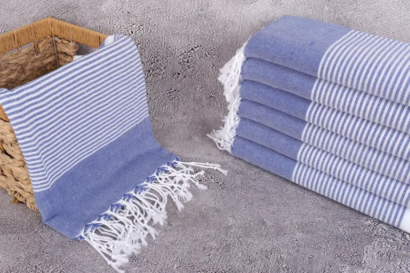 Beach towel, Personalized Gift For Her, 70x40 Cotton Striped Towel, Luxury Turkish beach towel with fringe, Organic Turkish towel, Fouta towel - 3