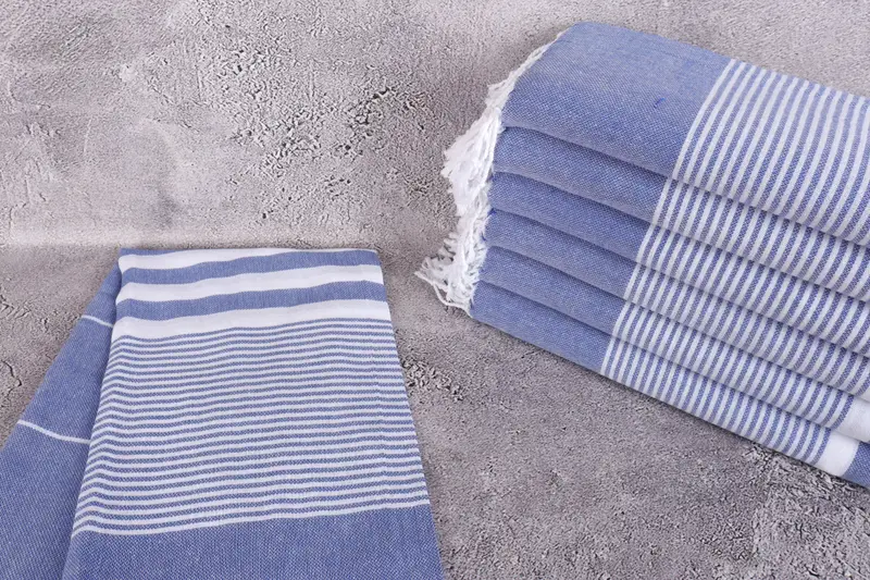 Beach towel, Personalized Gift For Her, 70x40 Cotton Striped Towel, Luxury Turkish beach towel with fringe, Organic Turkish towel, Fouta towel - 2