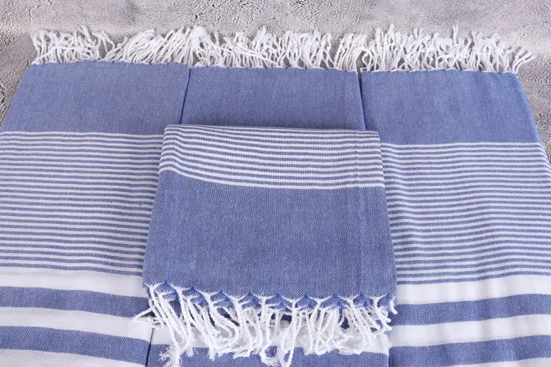 Beach towel, Personalized Gift For Her, 70x40 Cotton Striped Towel, Luxury Turkish beach towel with fringe, Organic Turkish towel, Fouta towel - 4