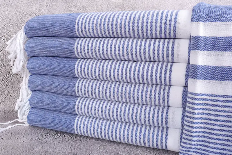 Beach towel, Personalized Gift For Her, 70x40 Cotton Striped Towel, Luxury Turkish beach towel with fringe, Organic Turkish towel, Fouta towel - 1