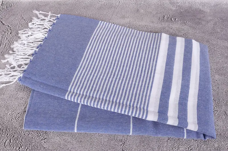Beach towel, Personalized Gift For Her, 70x40 Cotton Striped Towel, Luxury Turkish beach towel with fringe, Organic Turkish towel, Fouta towel - 6