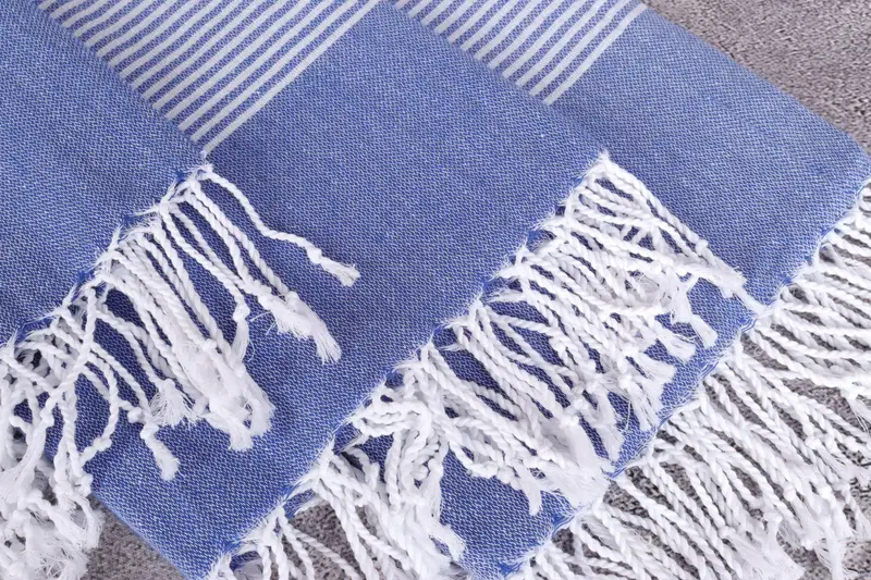 Beach towel, Personalized Gift For Her, 70x40 Cotton Striped Towel, Luxury Turkish beach towel with fringe, Organic Turkish towel, Fouta towel - 5