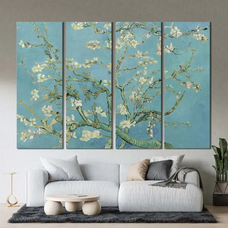 Vincent Van Gogh, el floreciente árbol de almendras, color de reproducción, lienzo de salpicaduras, almendras, póster de van gogh, impresión de van gogh, van gogh - 1