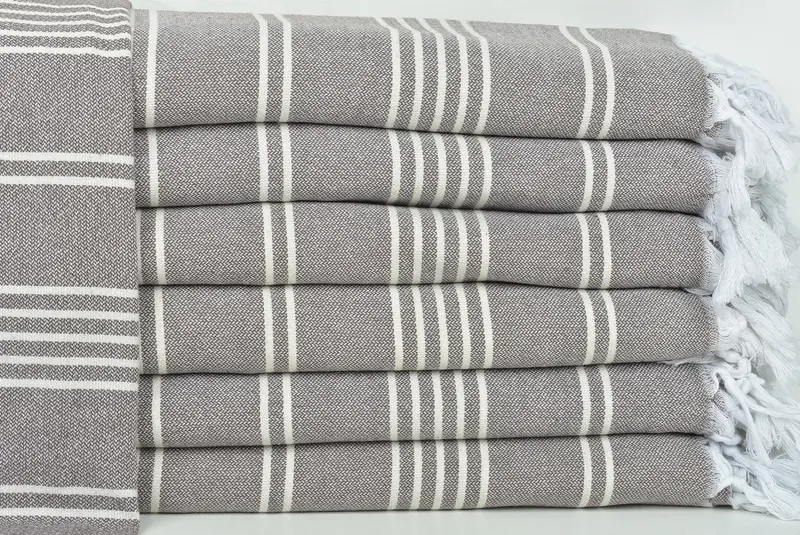 Woven Blanket, Turkish Towel Blanket, 96x70 Cotton Striped Towel, Decorative Blanket, Mother Of The Groom Gift, Bachelorette Party Favors - 1