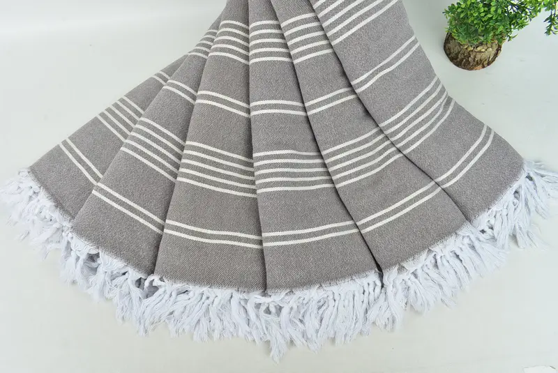 Woven Blanket, Turkish Towel Blanket, 96x70 Cotton Striped Towel, Decorative Blanket, Mother Of The Groom Gift, Bachelorette Party Favors - 7