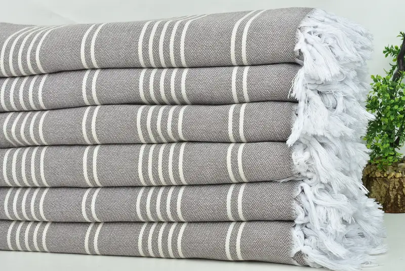 Woven Blanket, Turkish Towel Blanket, 96x70 Cotton Striped Towel, Decorative Blanket, Mother Of The Groom Gift, Bachelorette Party Favors - 3