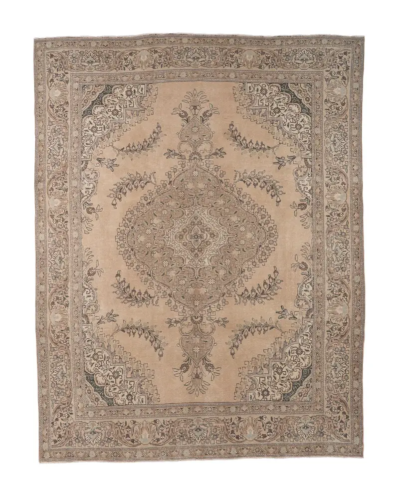 Zarif Bej Halı, 9,3x12,3 ft Sağlam Konfor