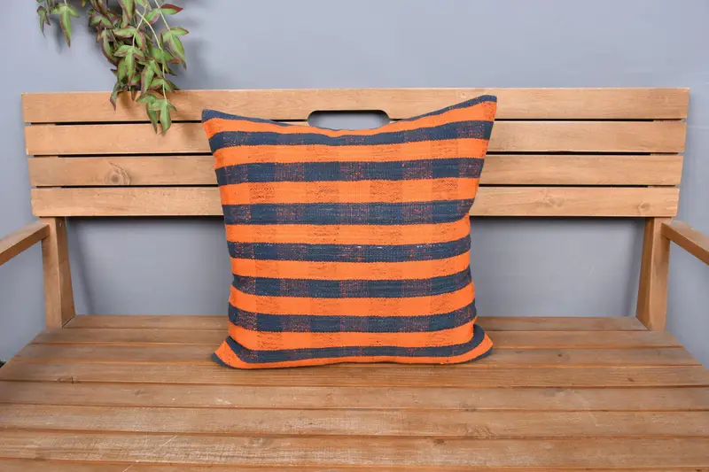 Interior Designer Pillow, 20x20 Orange Cushion Cover, Knitted Pillow Sham, Ethnic Cushion Case, Antique Pillows, Pillow Case, Turkish Pillow - 6
