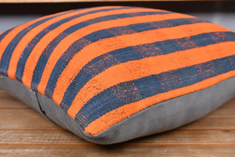 Interior Designer Pillow, 20x20 Orange Cushion Cover, Knitted Pillow Sham, Ethnic Cushion Case, Antique Pillows, Pillow Case, Turkish Pillow - 3