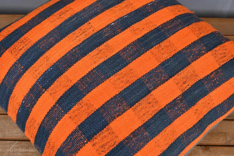 Interior Designer Pillow, 20x20 Orange Cushion Cover, Knitted Pillow Sham, Ethnic Cushion Case, Antique Pillows, Pillow Case, Turkish Pillow - 4