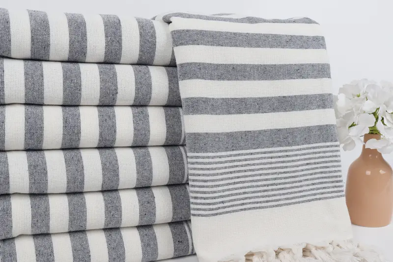 Handmade Gift, Wedding Gift, Organic Cotton Towel, 68x40 Cotton Striped Terry Towel, Soft towel, Custom Wedding Gift, Spa Towel, Wedding Towel - 2