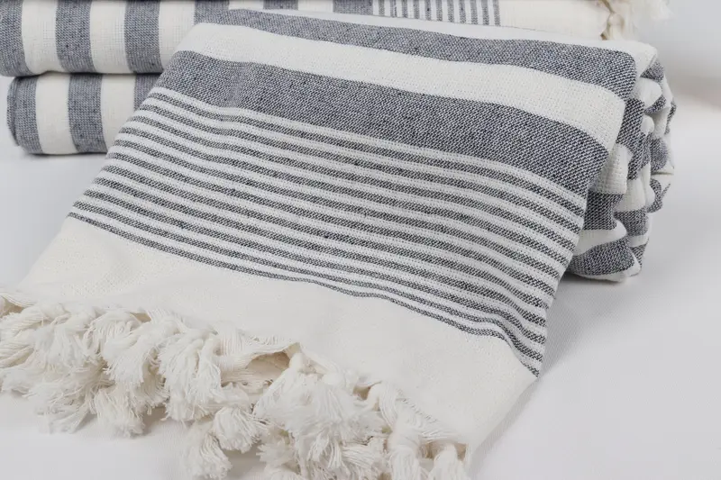 Handmade Gift, Wedding Gift, Organic Cotton Towel, 68x40 Cotton Striped Terry Towel, Soft towel, Custom Wedding Gift, Spa Towel, Wedding Towel - 4
