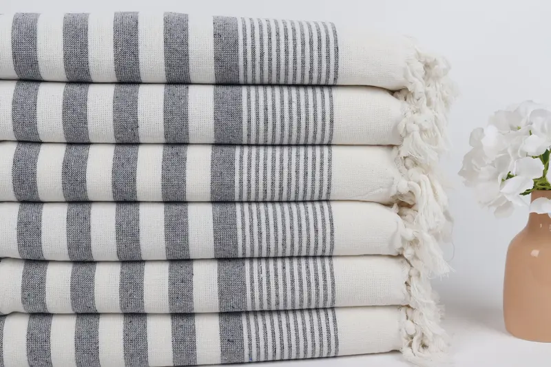 Handmade Gift, Wedding Gift, Organic Cotton Towel, 68x40 Cotton Striped Terry Towel, Soft towel, Custom Wedding Gift, Spa Towel, Wedding Towel - 3