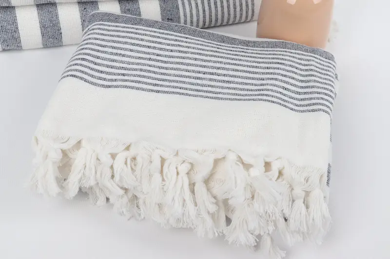 Handmade Gift, Wedding Gift, Organic Cotton Towel, 68x40 Cotton Striped Terry Towel, Soft towel, Custom Wedding Gift, Spa Towel, Wedding Towel - 5