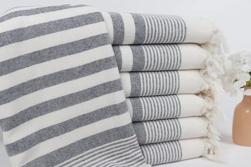 Handmade Gift, Wedding Gift, Organic Cotton Towel, 68x40 Cotton Striped Terry Towel, Soft towel, Custom Wedding Gift, Spa Towel, Wedding Towel - 1