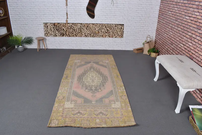 ピンク ラグ、3.3x7.3 フィート ソリッドカラー コンフォート