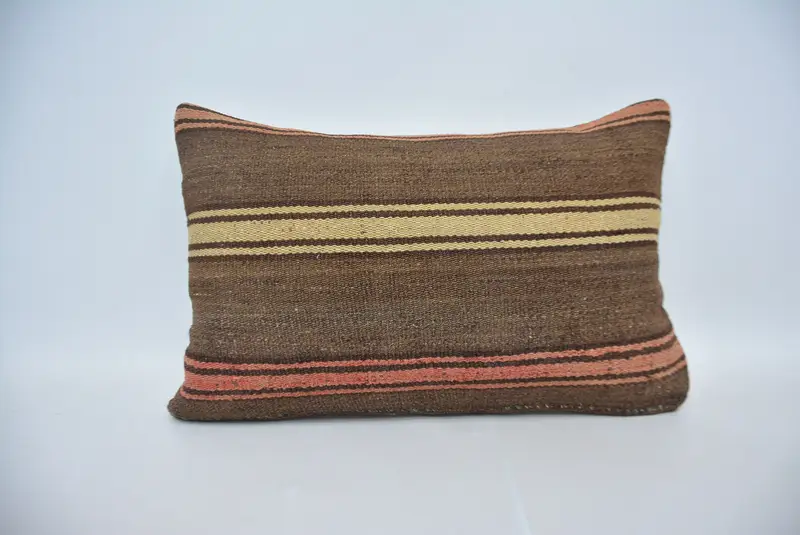 16x24 Brown Pillow Sham, Turkish Kilim Pillow, Pet Pillow Cover, Interior Designer Pillow, Vintage Kilim Throw Pillow, Cushion Cover - 1