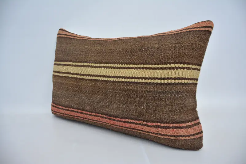 16x24 Brown Pillow Sham, Turkish Kilim Pillow, Pet Pillow Cover, Interior Designer Pillow, Vintage Kilim Throw Pillow, Cushion Cover - 4