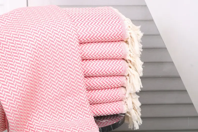 Beach Towel Personalized Turkish Cotton Pink, 40x71 Inches