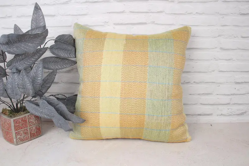 Pillow for Couch, 20x20 Orange Pillow Sham, Pillow, Armchair Pillow Cover, Kilim Pillow, Handmade Kilim Cushion, Colorful Cushion Cover - 1