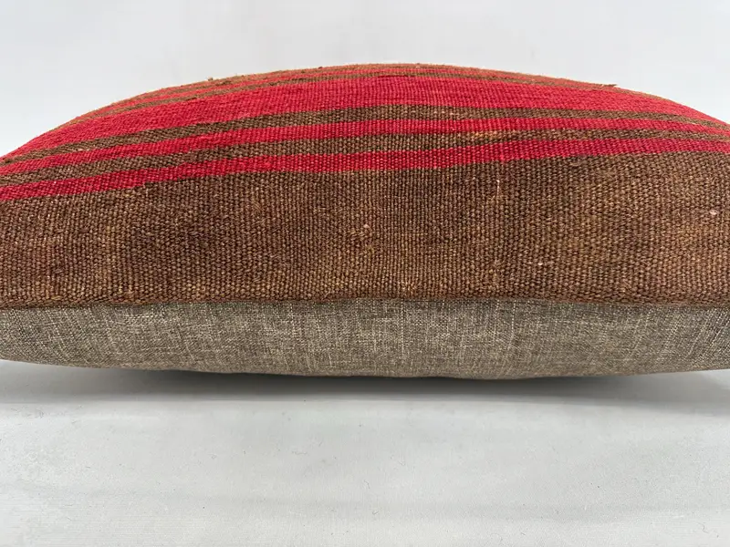 Interior Designer Pillow, Ikat Pillow, Cushion Cover, Handmade Kilim Cushion, 20x28 Orange Pillow Sham, Vintage Kilim Throw Pillow - 5