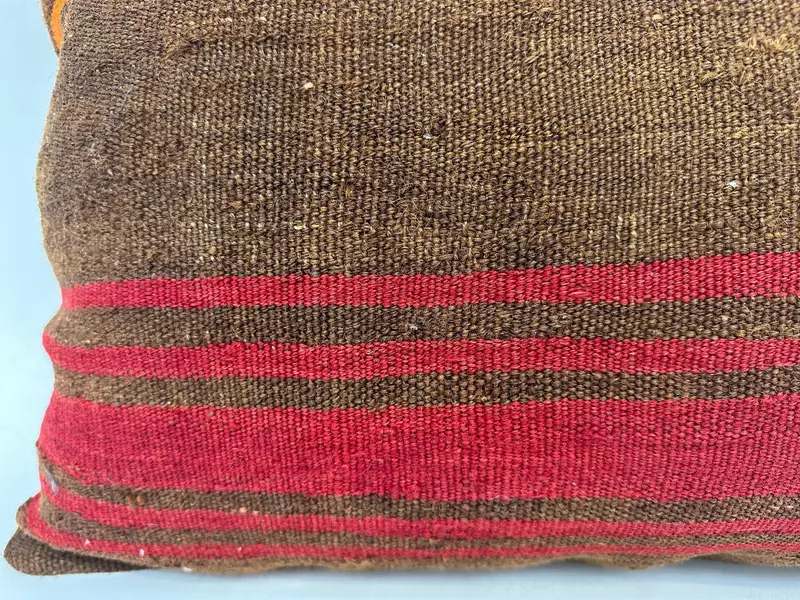 Interior Designer Pillow, Ikat Pillow, Cushion Cover, Handmade Kilim Cushion, 20x28 Orange Pillow Sham, Vintage Kilim Throw Pillow - 2