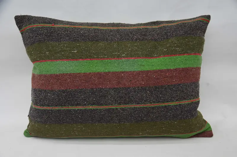 Chair Pillow Case, Pillow for Sofa, Boho Pillow Sham Cover, Cushion Case, 20x28 Green Cushion Case, Wool Kilim Pillow Pillow Cover, Gift Pillow - 1