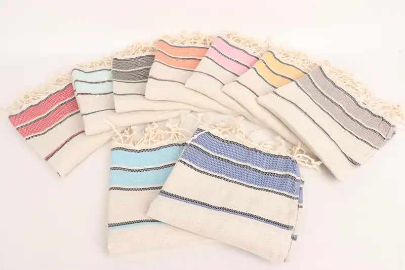 Personalized Gift, First Wedding Anniversary Gift, 40x20 Linen Striped Towel, Bathroom Towels, Monogram Kitchen Towel, Gift Boxes Tea Towels - 3